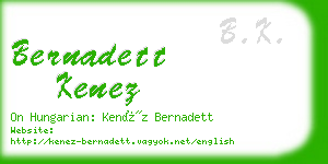 bernadett kenez business card